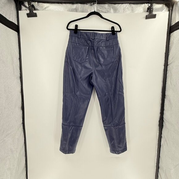 Ronny Kobo Collective Navy Blue Faux Leather Pants Size 10 - Picture 11 of 14